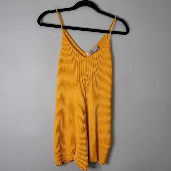 Free People Beach Nola Sweater Romper Orange Yellow - Picture 2 of 6